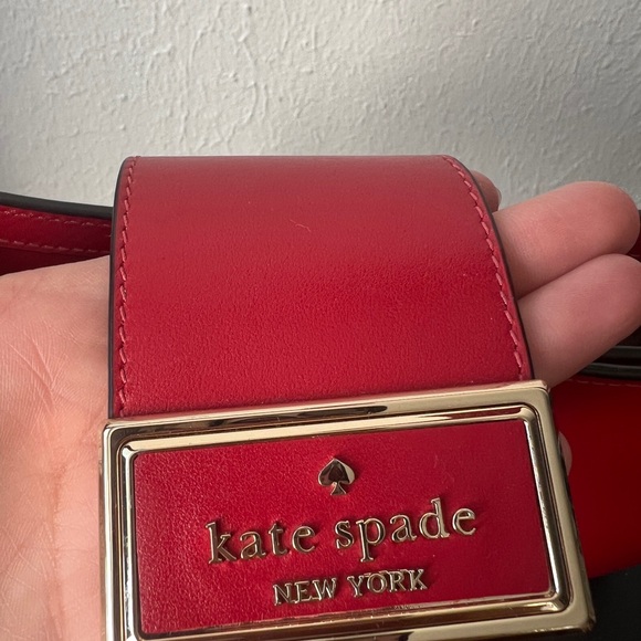 Kate Spade Reegan Smooth Leather Shoulder Bag, Candied Cherry Red - Picture 7 of 9